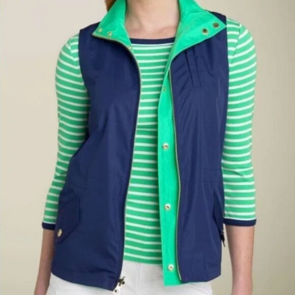 Ralph Lauren Cadogen Reversible Vest Women's L Green/Navy #94H - Picture 3 of 13